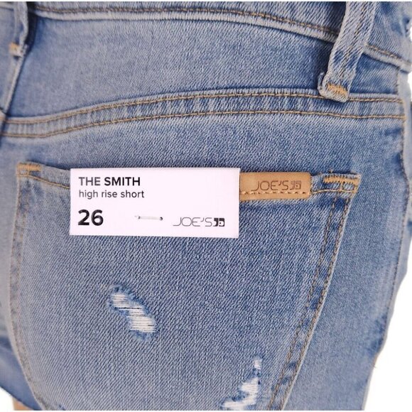 Joe's Jeans HR Smith Short 4" Cut Hem & Slit Jean Shorts in Cindy Blue NWT - Picture 8 of 14